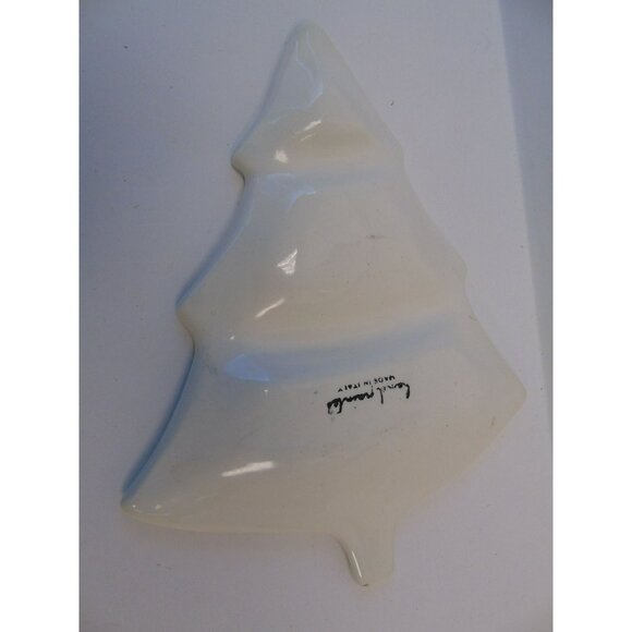 Vintage Ceramic Christmas Tree Serving Piece Hand Painted Made In Italy - Picture 7 of 7
